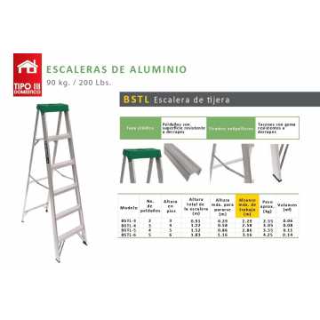 Escalera de aluminio 5 peldaños Lytec