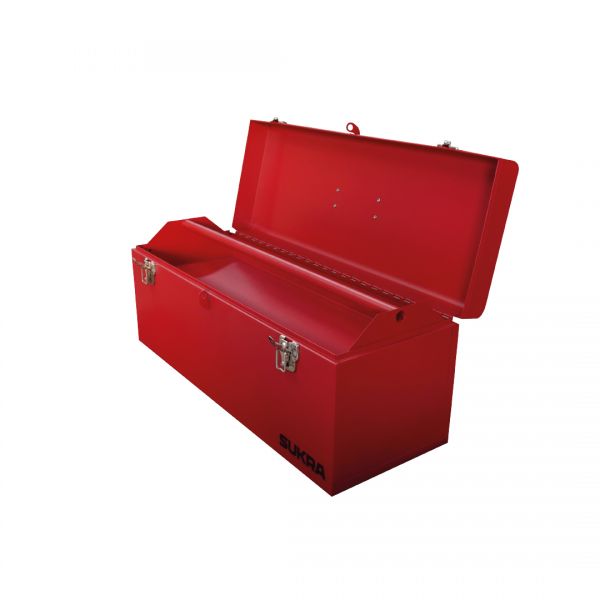 Caja de herramientas metalico hl612 roja Sukra 612*218*240mm con bandeja