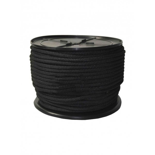 Cuerda driza 6mm negra cuerda caribe cordex xmts ue(180m) cuerda negra  caribe