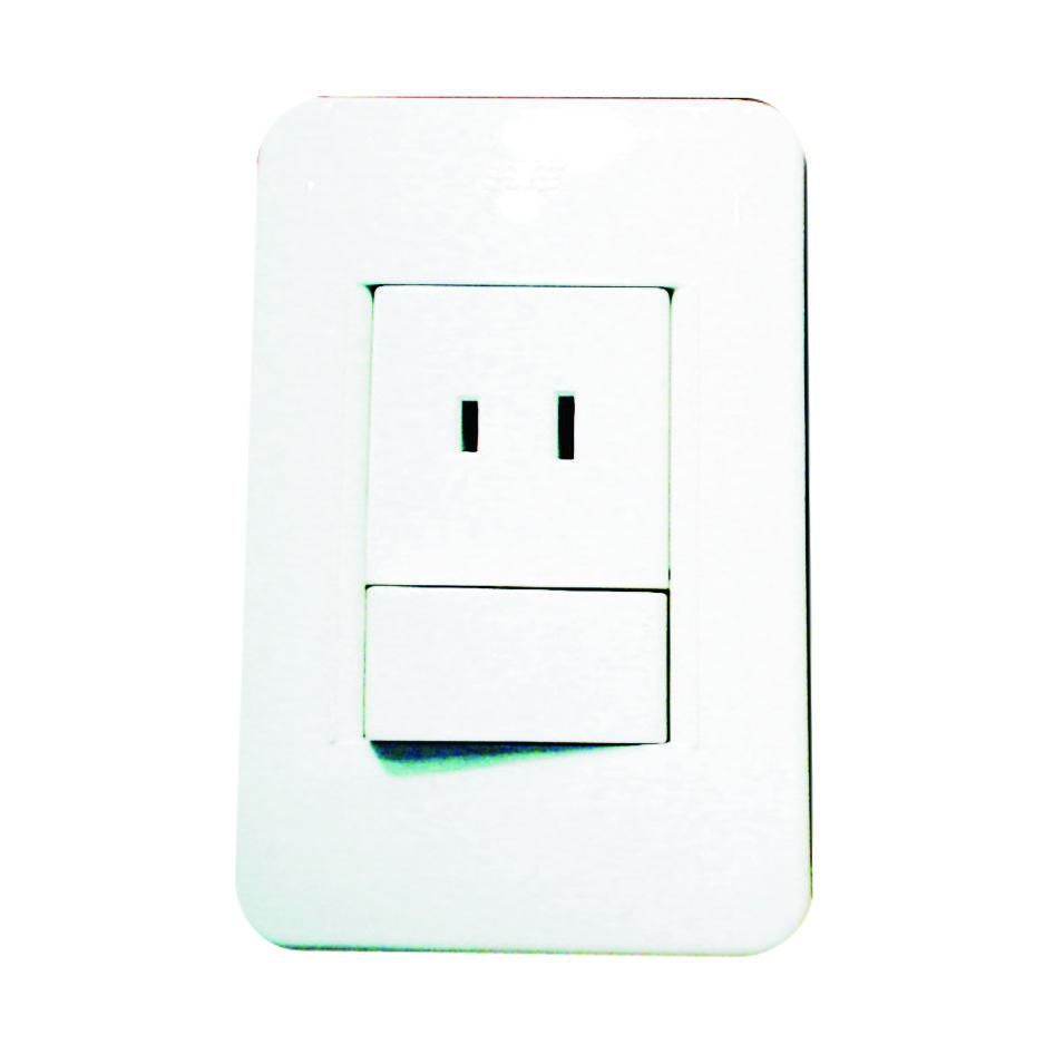 [10910] INTERRUPTOR Y TOMA AMERICANO BLANCO BOREALE AVE 13016 ANTES 39802 UE 25