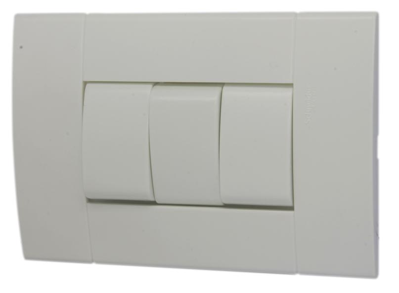 [13887] INTERRUPTOR TRIPLE C/PLACA BLANCO 10A-250V LUNARE SCHNEIDER PRM43191