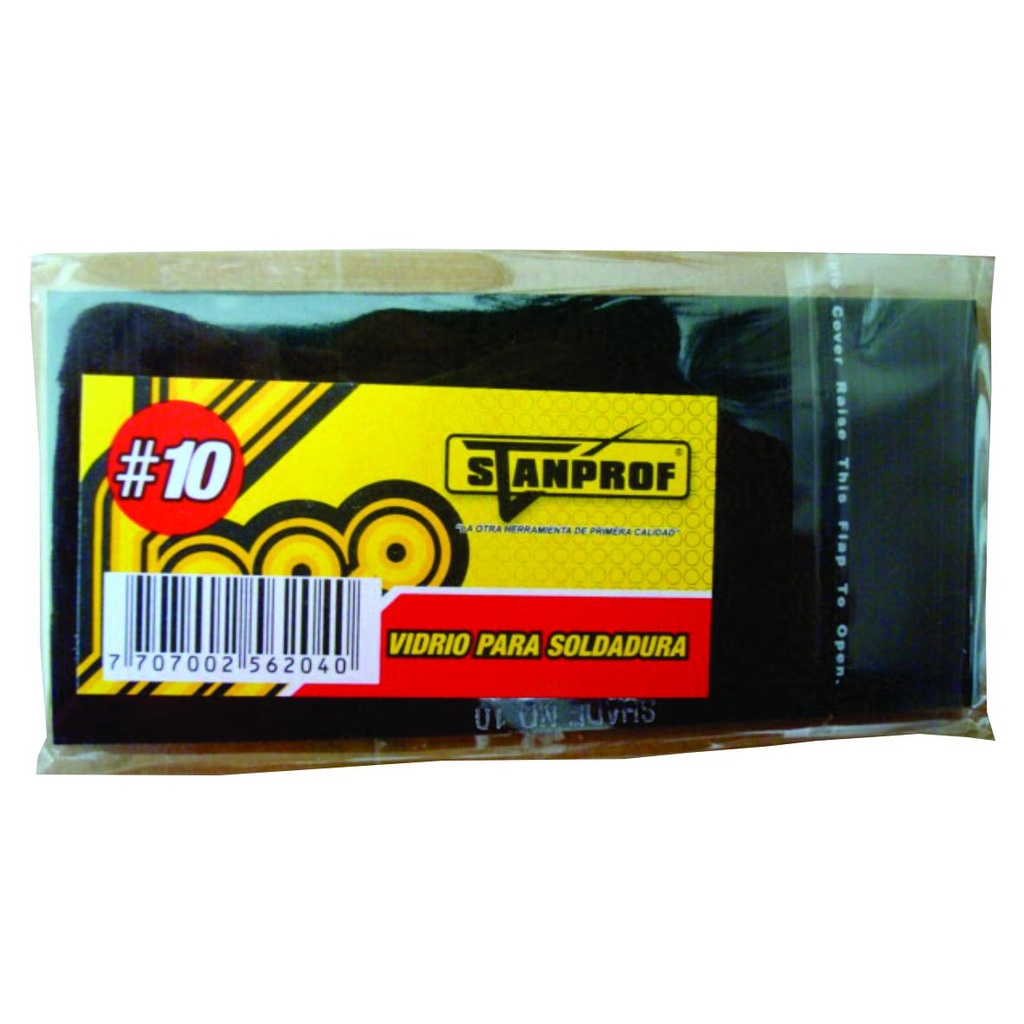 [13063] VIDRIO PARA SOLDAR # 10  50MM X 108 MM X 3 MM STANPROF (UE=400)