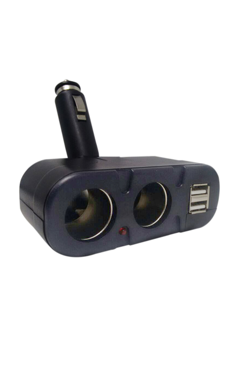 CARGADOR MULTIPLE 2 TOMAS USB + 2 TOMAS CARGA PARA VEHICULO LA-244 CARSUN