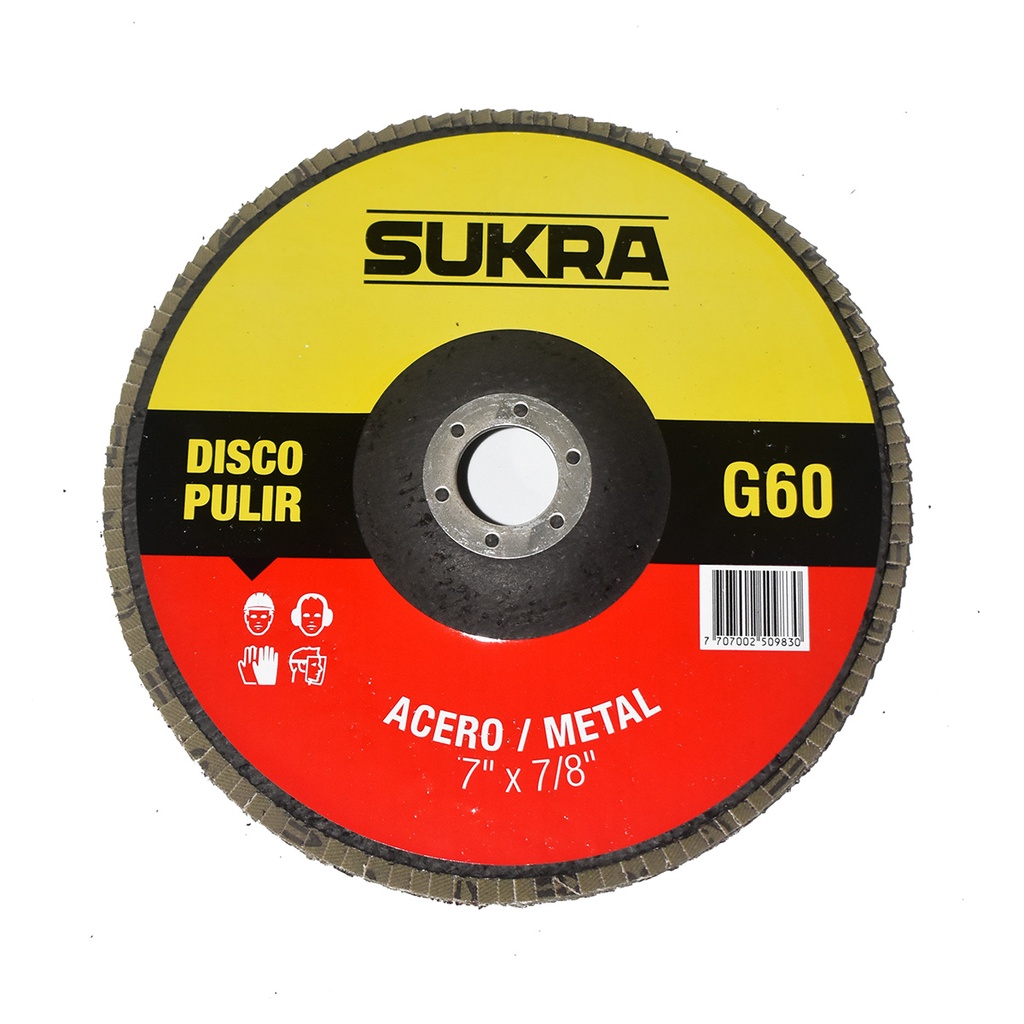 DISCO PULIR ACERO 7`*7/8  GRANO 60 SUKRA ORANGE  UE:80