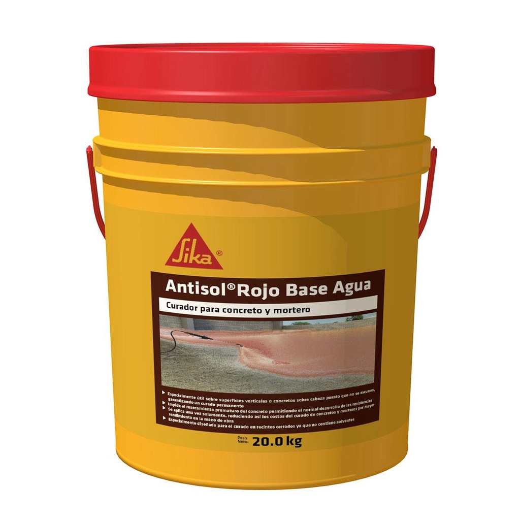 ANTISOL ROJO BASE AGUA *5 GALONES 20KG SIKA 471825