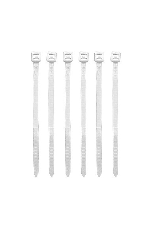AMARRE PLASTICO BLANCO DE 10 CM (4”) DE 2,5 MM, MARCA ADLER  PAQUETE X 100 UNIDADES REF: T10X100B
