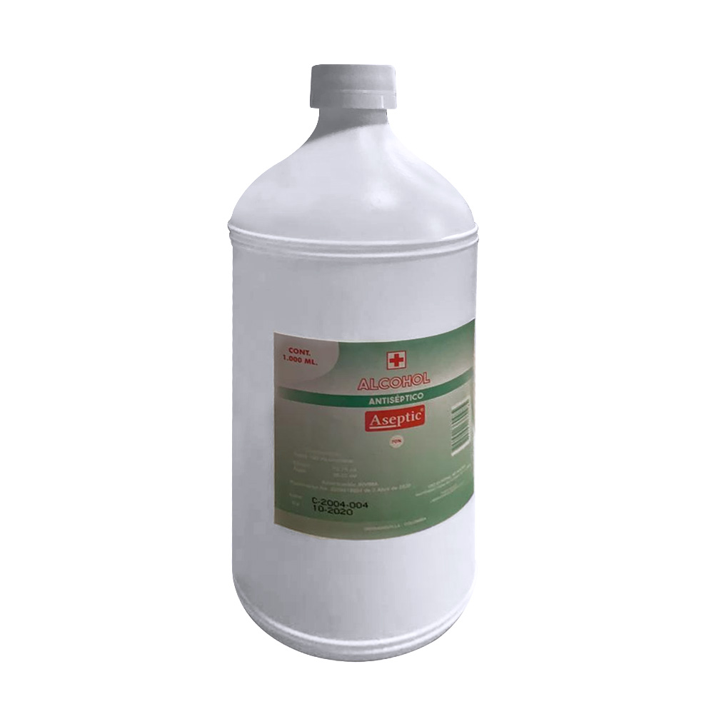 # ALCOHOL ETILICO 70% INVIMA BOTELLA PLATICA 1000CC *UNIDAD (UE20) ASEPTIC