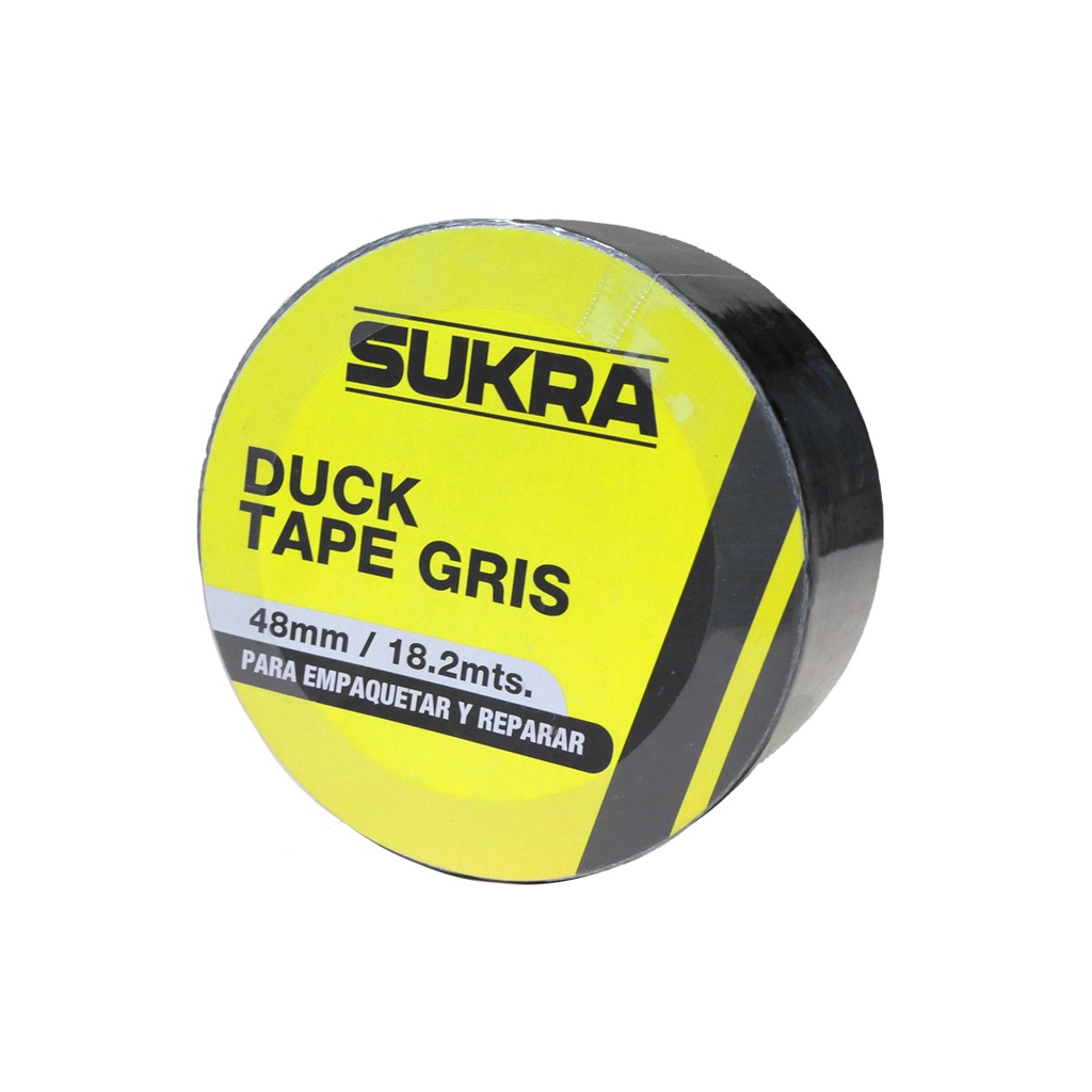 CINTA GRIS-NEGRA PARA DUCTOS DUCT TAPE 48MM X 18.2 M  SUKRA 27 GRADOS ( U.E:80)