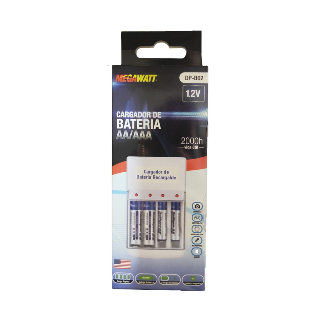 CARGADOR DE BATERIA RECARGABLES DP-B02 PARA AA / AAA MEGAWATT (U.E:80)